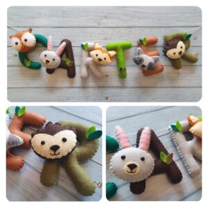 Woodland Personalised Felt Name Garland