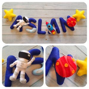 Space Personalised Felt Name Garland