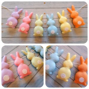 Easter Bunny Rabbit Pastel Rainbow Garland