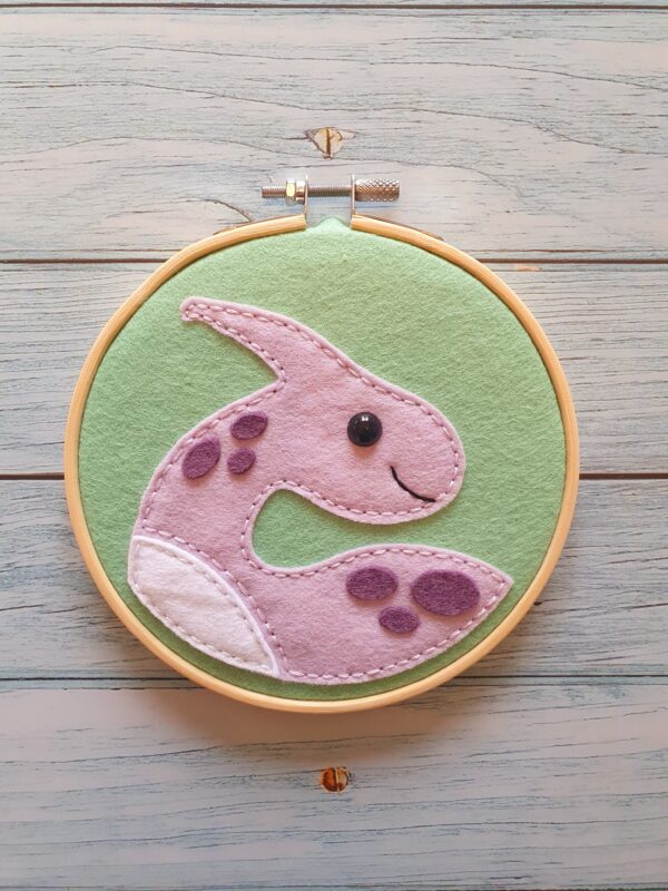 Dinosaur Wooden Embroidery Hoop Hanging Decoration - Image 3