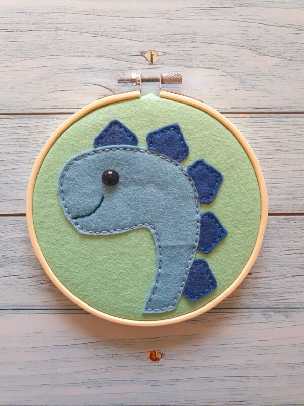 Dinosaur Wooden Embroidery Hoop Hanging Decoration - Image 2
