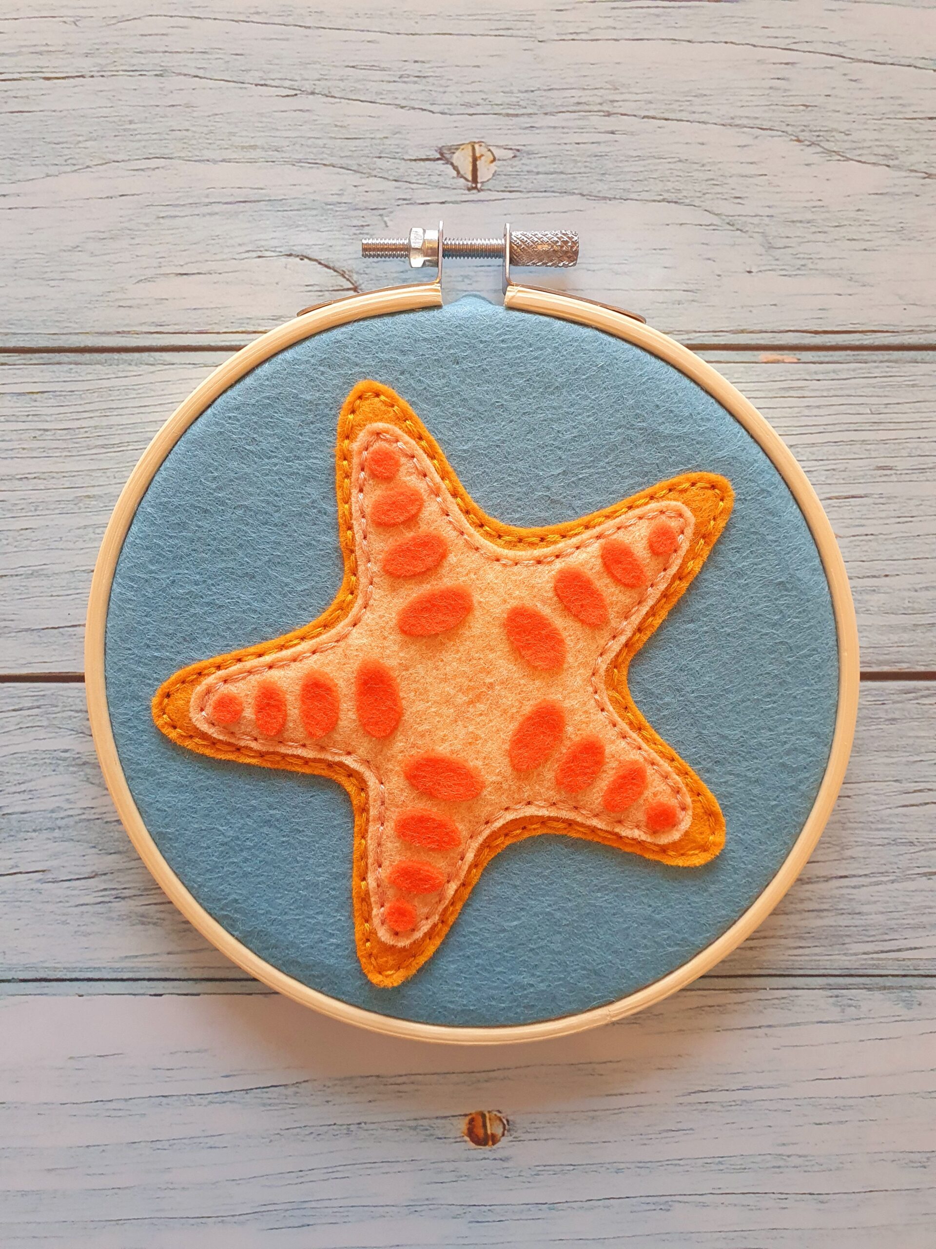 Sea Life Animal Wooden Embroidery Hoop Hanging Decoration