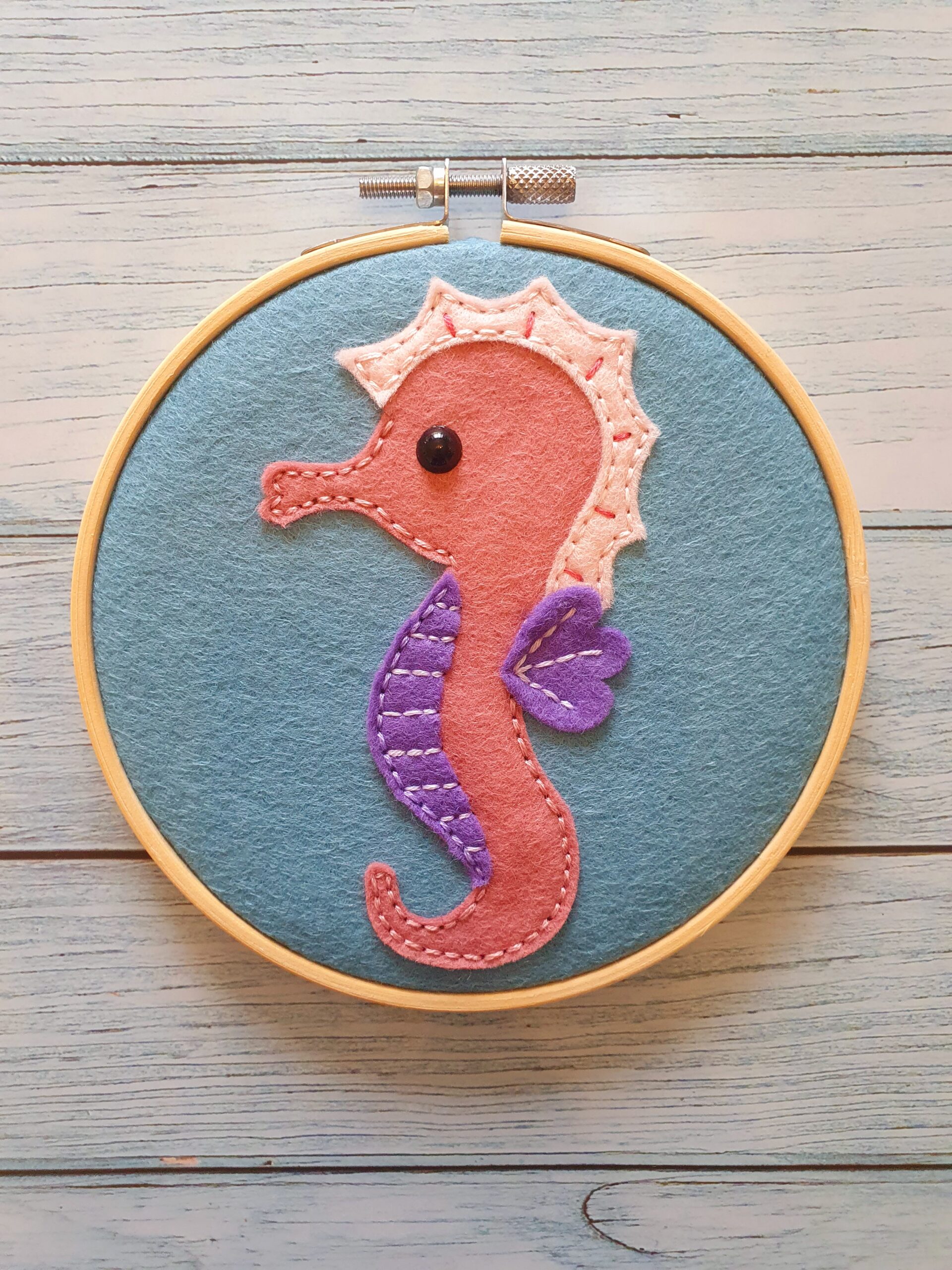 Sea Life Animal Wooden Embroidery Hoop Hanging Decoration - Image 3