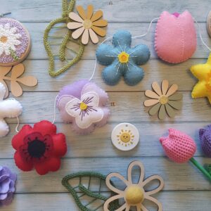 Spring Flower Felt Garland