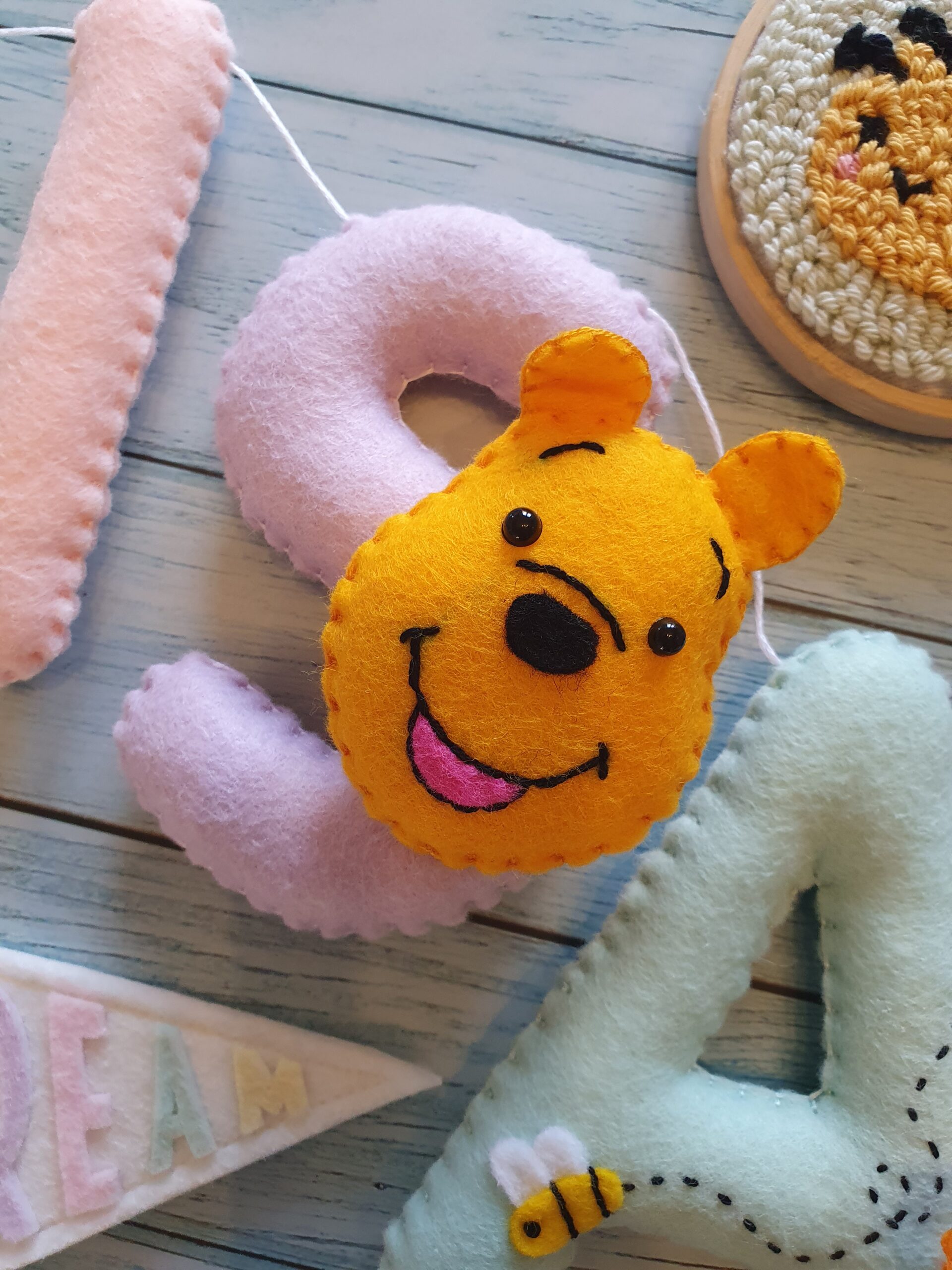 Winnie The Pooh Personalised Felt Name Garland - Image 4