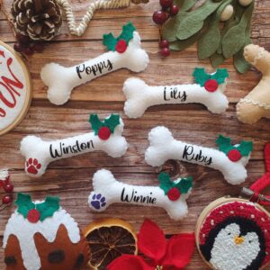 Personalised Bone Hanging Christmas Decoration
