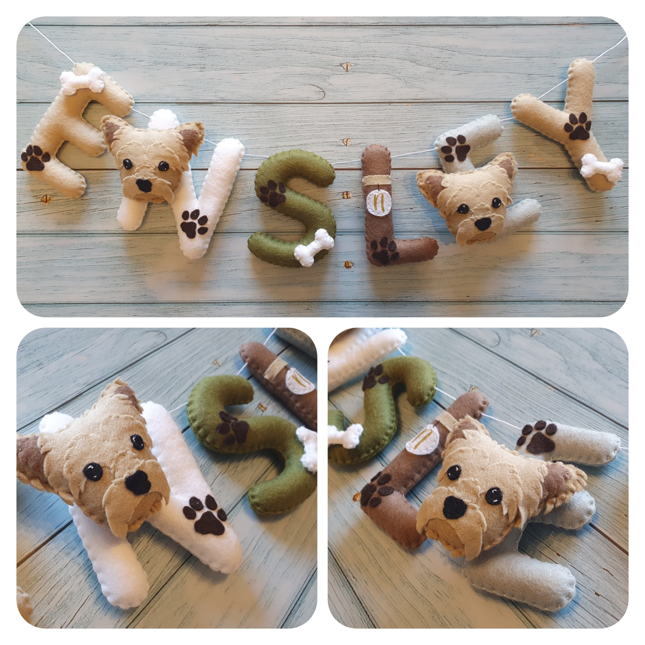 Personalised Doggie Felt Name Garland - Image 3