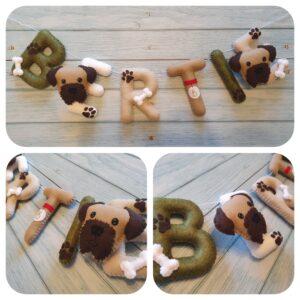 Personalised Doggie Felt Name Garland