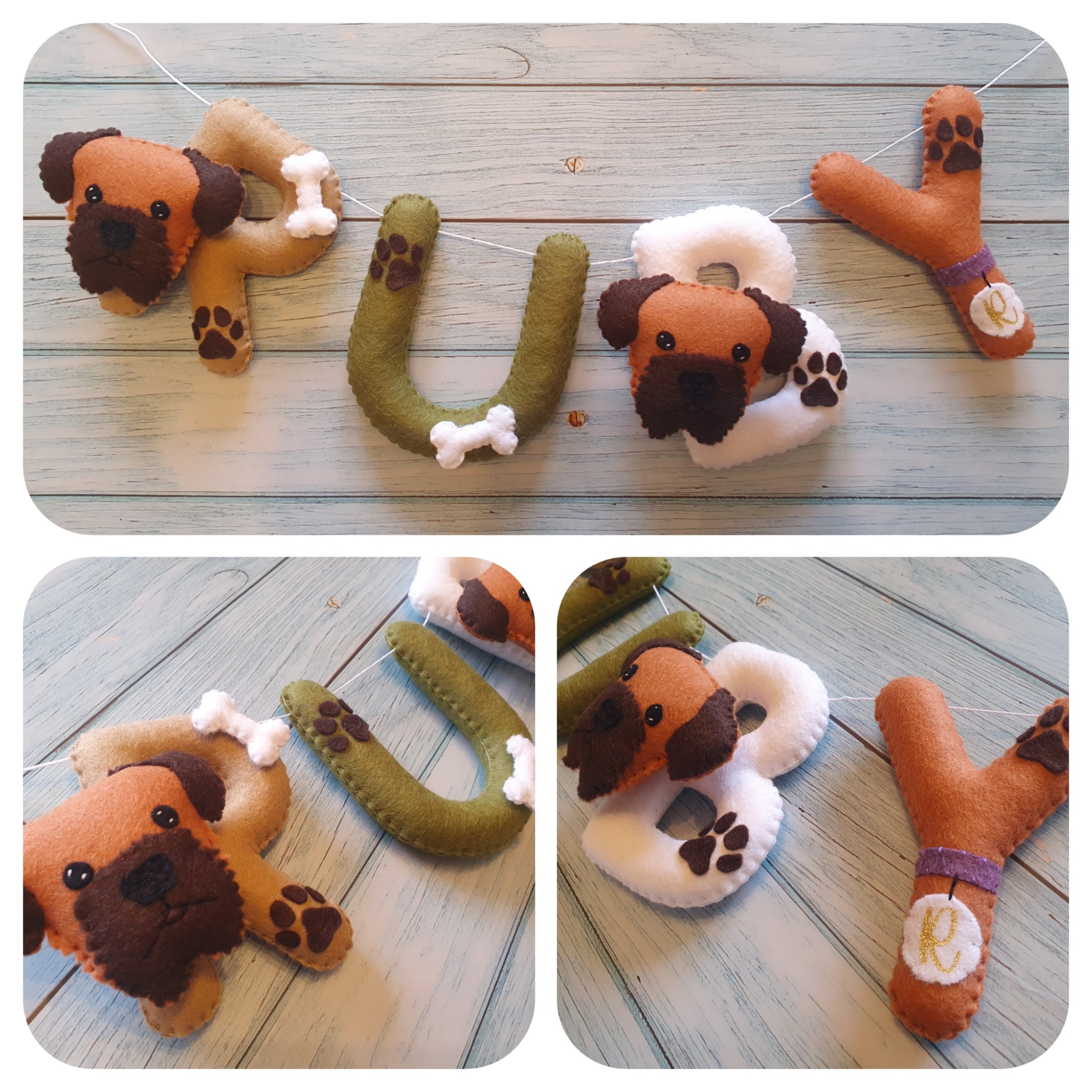 Personalised Doggie Felt Name Garland - Image 2