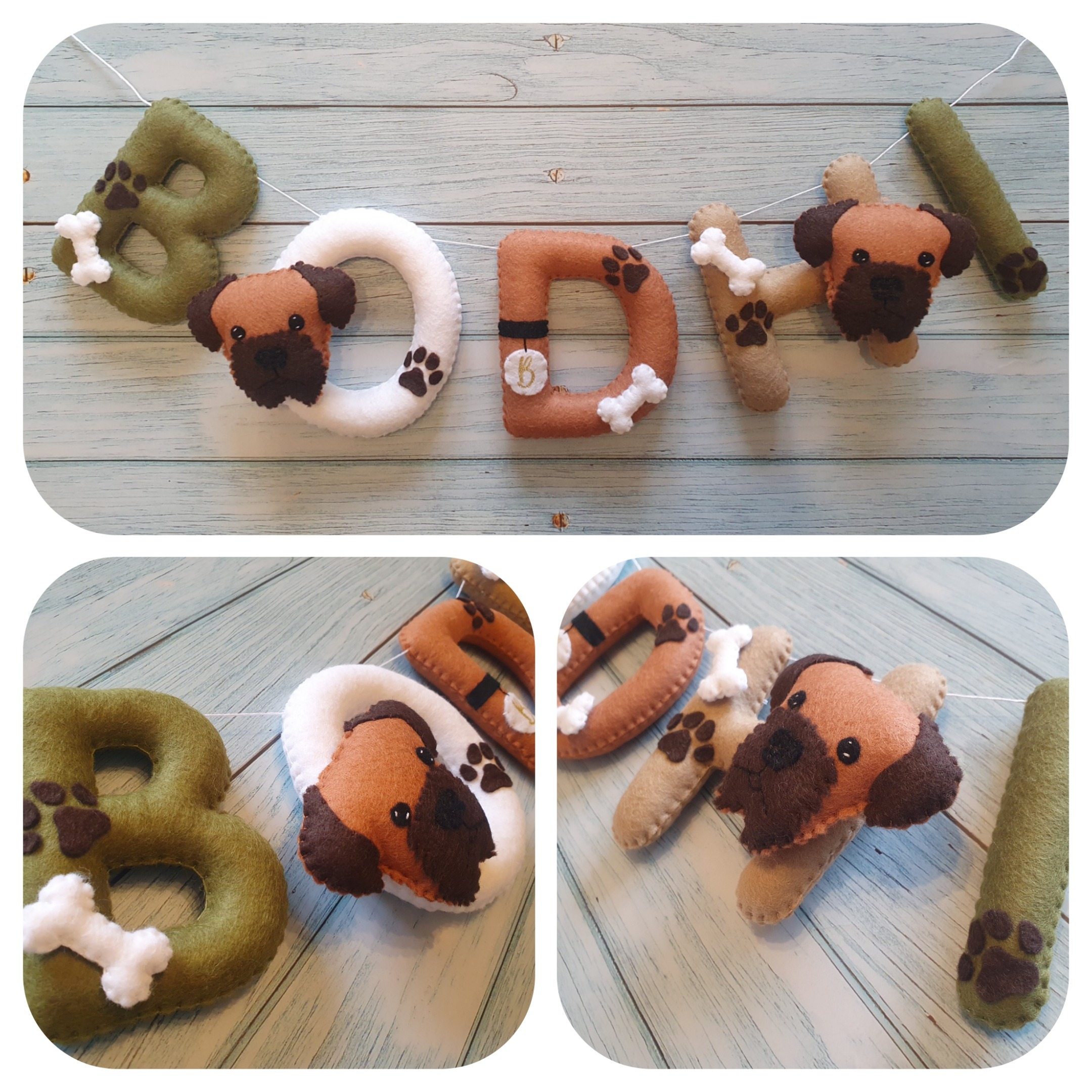 Personalised Doggie Felt Name Garland - Image 4