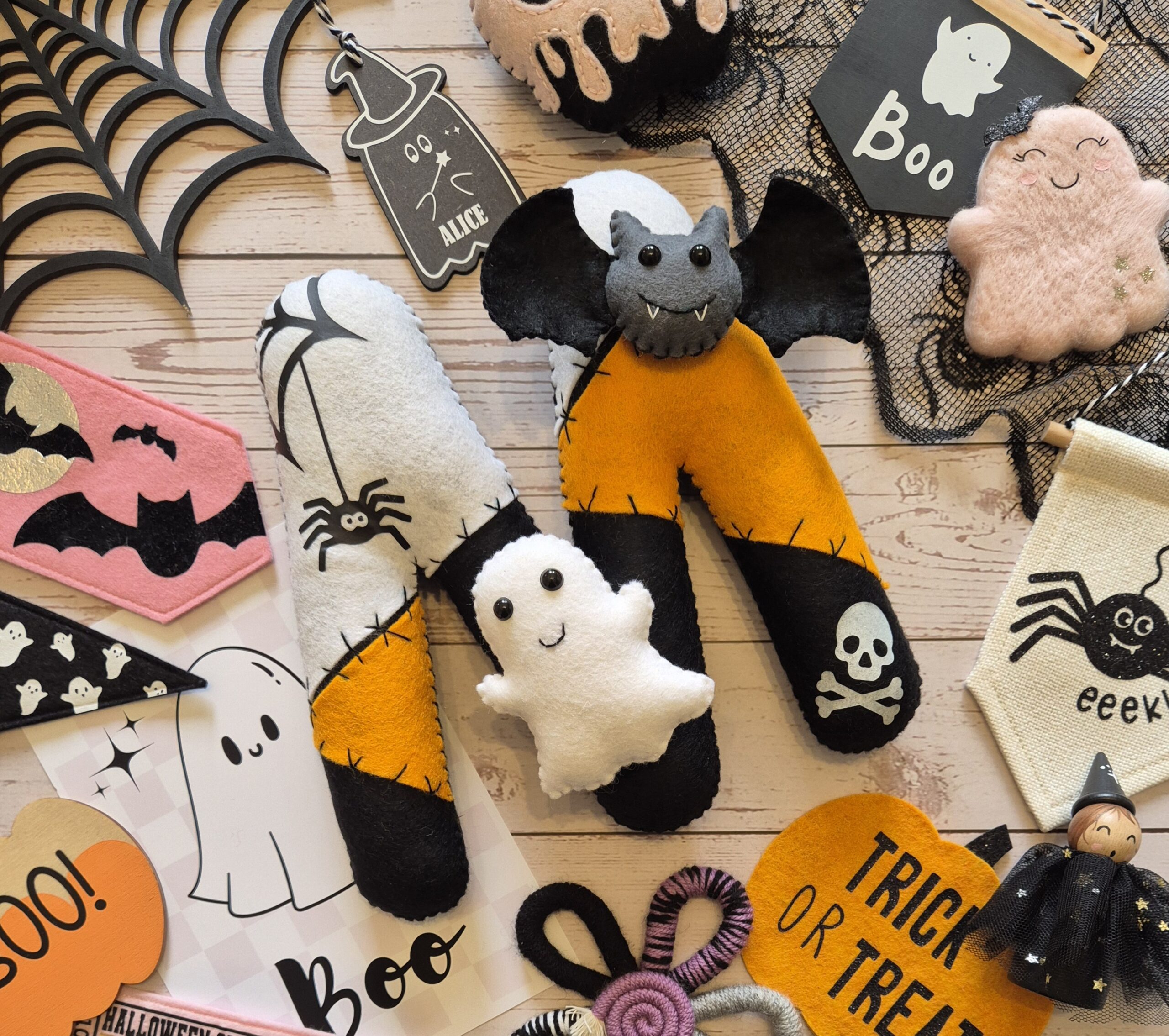 Giant Initial Themed Shelf Sitter Decoration - Halloween