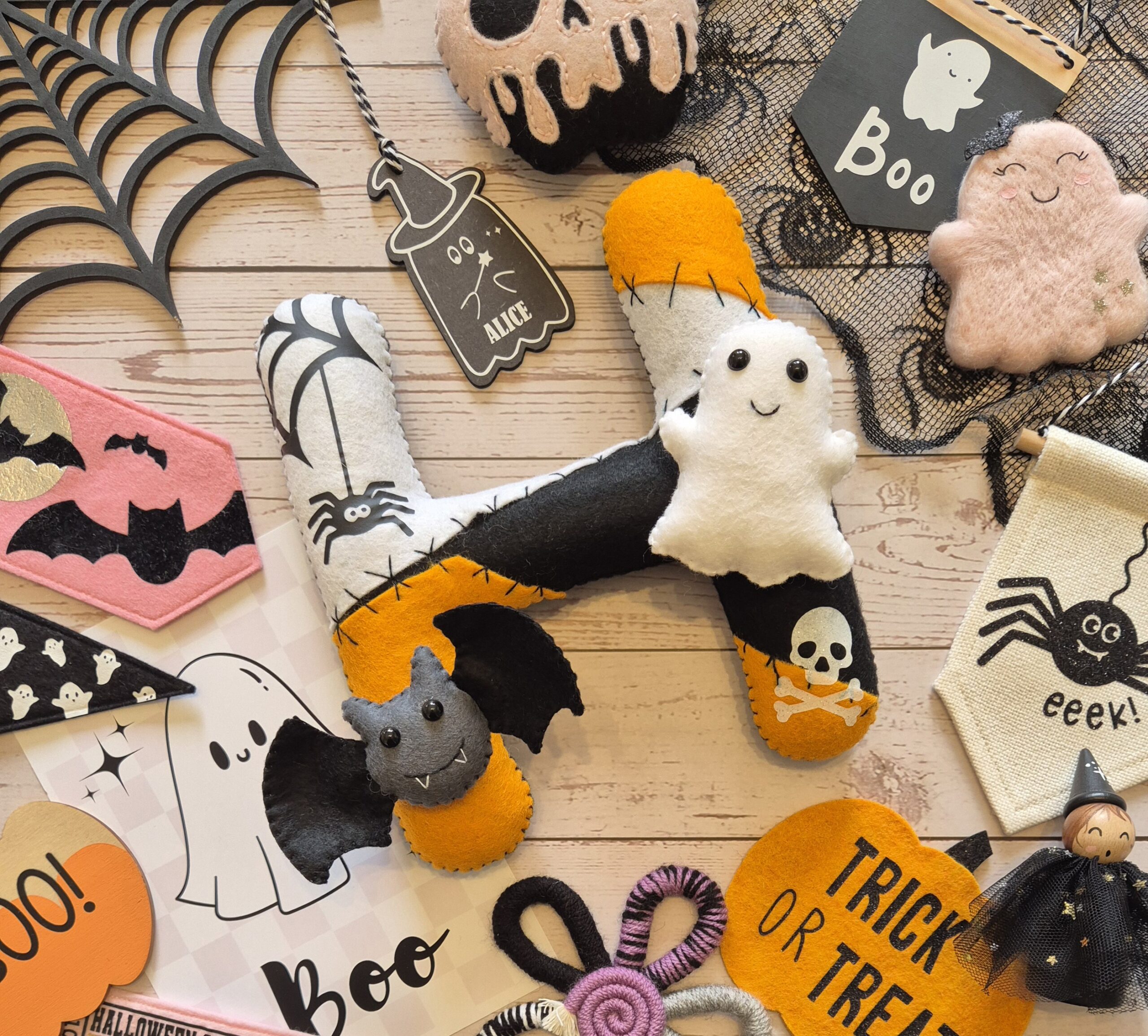 Giant Initial Themed Shelf Sitter Decoration - Halloween - Image 3