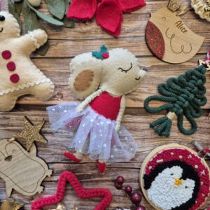 Festive Ballerina Mouse Hanging Christmas Decoration