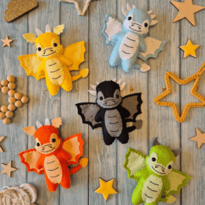 Baby Dragon Felt Garland
