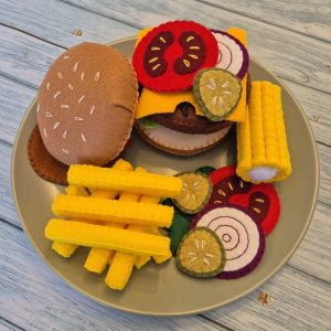 Felt Play Food Burger and Fries Set